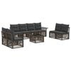 vidaXL Ensemble de canap&eacute; de jardin 9 pcs Gris polyrotin