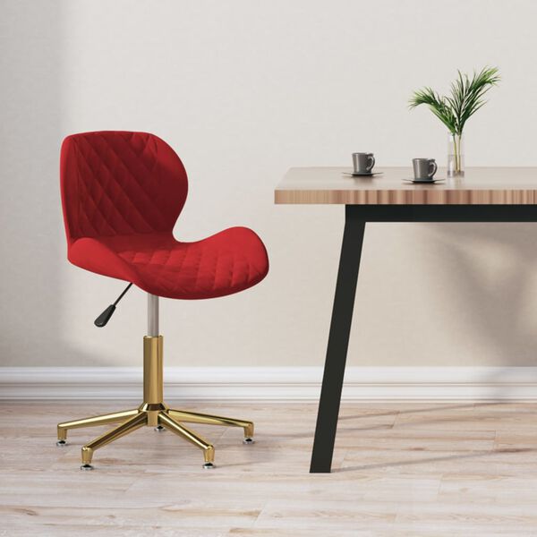 vidaXL Chaise pivotante de salle &agrave; manger Rouge bordeaux Velours