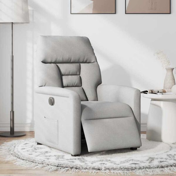 vidaXL Fauteuil inclinable &eacute;lectrique gris nuage tissu