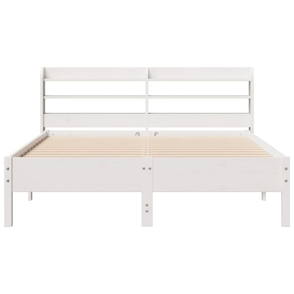 vidaXL Cadre de lit sans matelas blanc 150x200 cm bois de pin massif