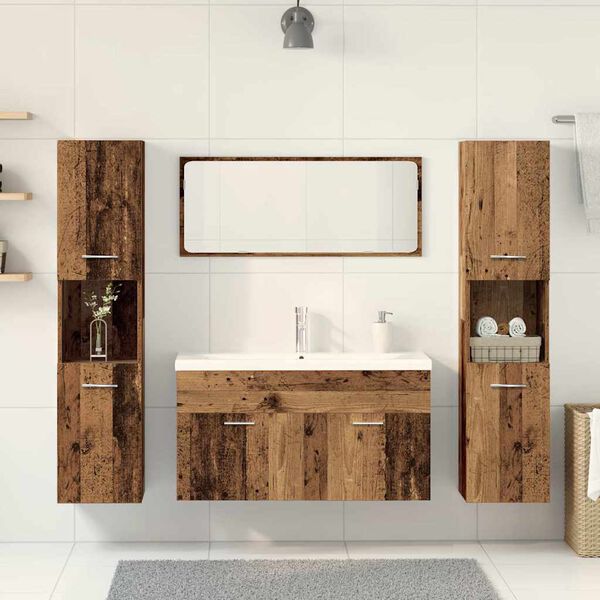 vidaXL Ensemble de meubles salle de bain 5 pcs bois d'ing&eacute;nierie