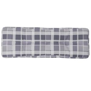 vidaXL Coussin de palette motif &agrave; carreaux gris 120x40x12 cm tissu