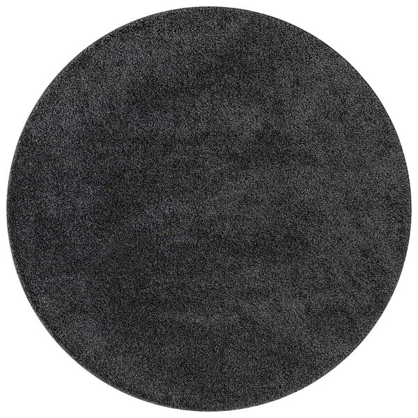 vidaXL Tapis Shaggy Anti-d&eacute;rapant Gris fonc&eacute; 90 x 90 cm PP