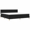vidaXL Lit &agrave; ressort LED avec bandes LED Noir 200 x 200 cm tissu