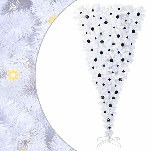 vidaXL Sapin de No&euml;l artificiel avec 300 LED Blanc 240 cm PVC et Acier