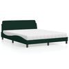 vidaXL Lit avec matelas Dover vert fonc&eacute; 160x200 cm velours