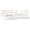 vidaXL Lit de jour et tiroirs sans matelas blanc 90x200 cm bois massif