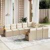 vidaXL Salon de jardin avec coussins 10 pcs beige r&eacute;sine tress&eacute;e