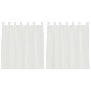 vidaXL Rideaux en voile avec boucles 2 pcs blanc 140x140 cm