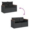 vidaXL Salon de jardin 6 pcs avec coussins noir r&eacute;sine tress&eacute;e