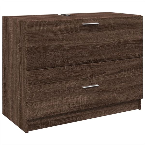 vidaXL Armoire d'&eacute;vier ch&ecirc;ne marron 78x37x59 cm bois d'ing&eacute;nierie