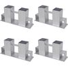 vidaXL Aides &agrave; empiler le bois de chauffage 4 pcs acier argent&eacute;