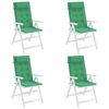 vidaXL Coussins de chaise &agrave; dossier haut lot de 4 vert tissu oxford