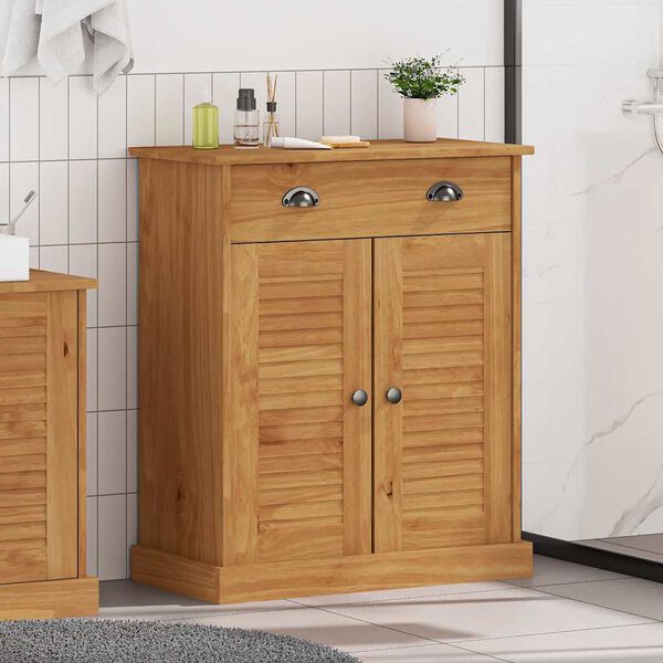 vidaXL Armoire de salle de bain avec porte VIGO Marron et Marron Miel