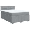 vidaXL Sommier &agrave; lattes de lit avec matelas Gris clair 140x190cm Tissu