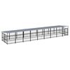 vidaXL Chenil d'ext&eacute;rieur avec toit pour chiens Acier 16,89 m&sup2;