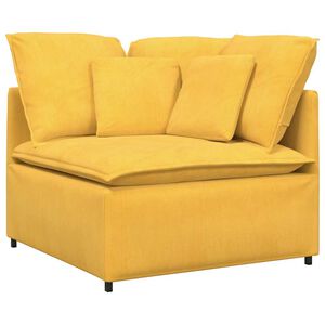 vidaXL Module d'angle pour canap&eacute; modulable avec coussins jaune clair 100 cm