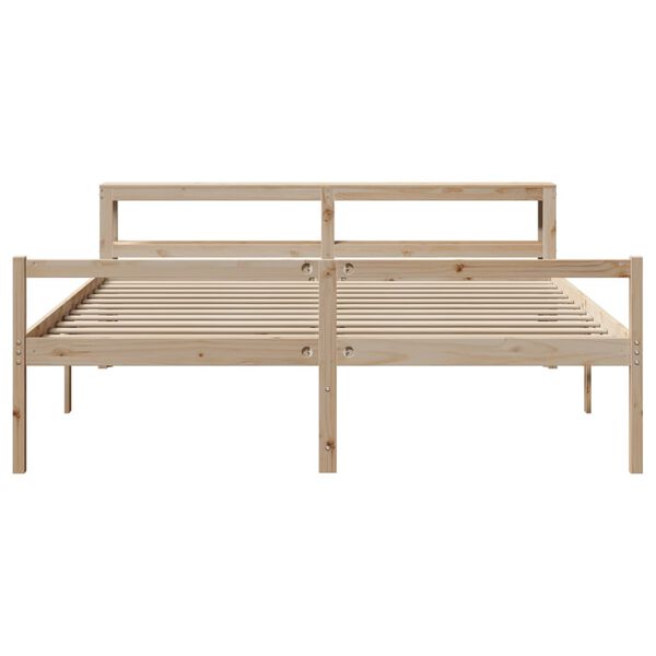 vidaXL Lit pour personne &acirc;g&eacute;e et t&ecirc;te de lit 200x200cm bois pin massif