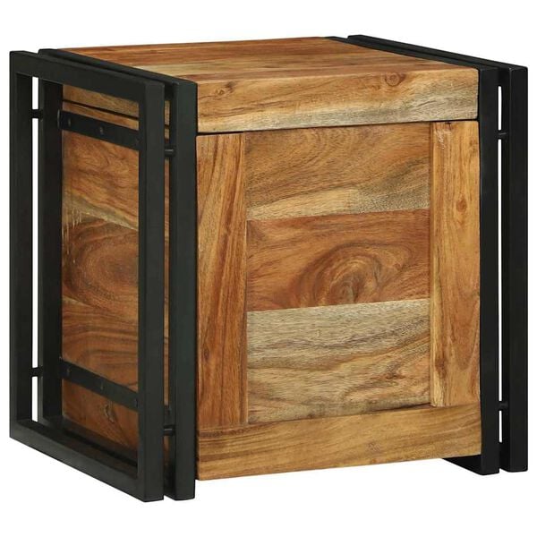 vidaXL Bo&icirc;te de rangement 40 x 40 x 40 cm Bois d'Acacia Massif