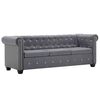 vidaXL Canap&eacute; &agrave; 3 places Rev&ecirc;tement en velours 199 x 75 x 72 cm Gris
