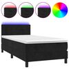 vidaXL Sommier &agrave; lattes de lit avec matelas et LED Noir 80x200 cm