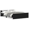 vidaXL Cadre de lit sans matelas en ch&ecirc;ne noir 135 x 190 cm bois d'ing&eacute;nierie
