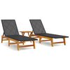 vidaXL Salon de jardin 3 pcs r&eacute;sine tress&eacute;e et bois massif d'acacia