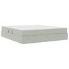 vidaXL Lit avec rangement et matelas Gris clair 160 x 200 cm Velours