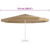vidaXL Tissu de remplacement pour parasol d'ext&eacute;rieur Taupe 515 cm