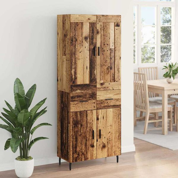 vidaXL Haut Armoire avec tiroir 2 pcs Bois ancien Bois d'ing&eacute;nierie
