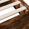 vidaXL Cadre de lit avec tiroirs sans matelas ch&ecirc;ne fum&eacute; 100x200 cm