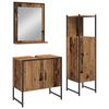 vidaXL Ensemble de mobilier de salle de bain avec étagère 3 pcs Marron