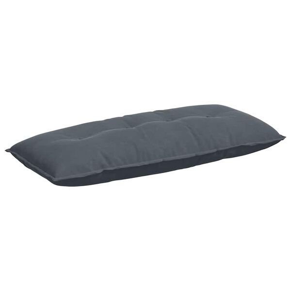 vidaXL Coussin de Dos Gris fonc&eacute; 120 x 50 cm Tissu en velours c&ocirc;tel&eacute;