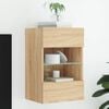 vidaXL Meuble TV mural avec lumi&egrave;res LED ch&ecirc;ne sonoma 40x30x60,5 cm