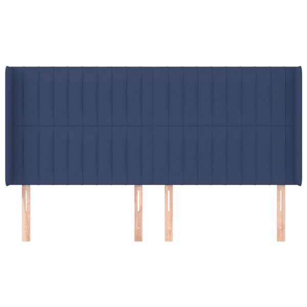 vidaXL T&ecirc;te de lit avec oreilles Bleu 163x16x118/128 cm Tissu