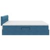 vidaXL Lit de Rangement avec matelas Bleu fonc&eacute; 180 x 200 cm Velours