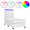 vidaXL Sommier &agrave; lattes de lit avec matelas et LED Blanc 90x200 cm