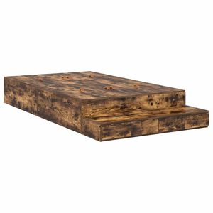 vidaXL Cadre de lit avec rangement Ch&ecirc;ne fum&eacute; 120 cm Bois d'ing&eacute;nierie