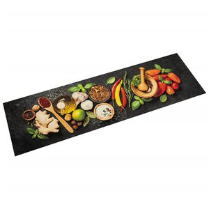 vidaXL Tapis de cuisine lavable impression d'&eacute;pices 45x150 cm velours