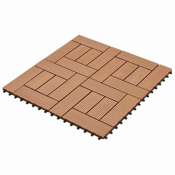 vidaXL Carreau de terrasse 11 pcs Marron 30 x 30 cm WPC