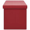 vidaXL Banc de rangement pliable Rouge bordeaux PVC