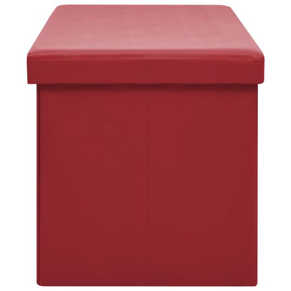 vidaXL Banc de rangement pliable Rouge bordeaux PVC