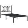 vidaXL Cadre de lit m&eacute;tal sans matelas avec t&ecirc;te de lit noir 90x200 cm