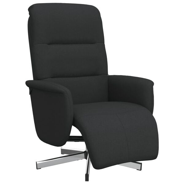 vidaXL Fauteuil inclinable avec repose-pieds noir tissu