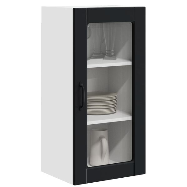 vidaXL Armoire de cuisine 2 pcs Noir 40 x 31 x 80 cm Bois d'ing&eacute;nierie