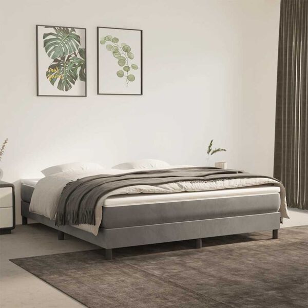 vidaXL Matelas de lit &agrave; ressorts ensach&eacute;s gris clair 160x220x20 cm
