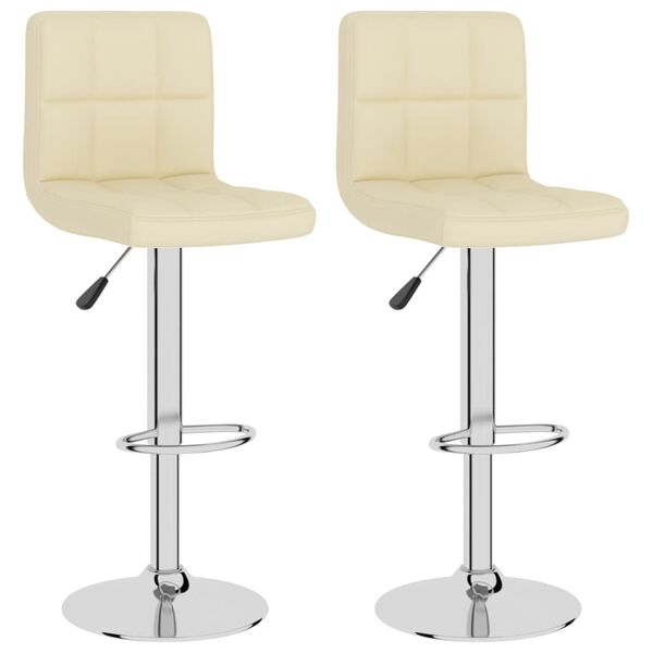 vidaXL Tabourets de bar lot de 2 crème tissu