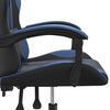 vidaXL Chaise de jeu pivotante Noir et bleu Similicuir