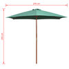 vidaXL Parasol avec poteau en bois 270 x 270 cm Vert