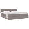 vidaXL Lit avec rangement et matelas avec matelas Taupe 200 x 200 cm
